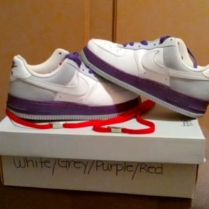 Wmns air force 1 '07, size:7.5, white Grey purple red